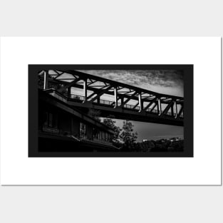 Monochrome Queen Elizabeth II Bridge Posters and Art